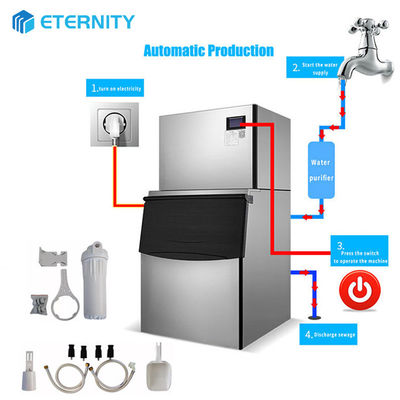 Máy băng Ice Cube thương mại với sản lượng hàng ngày là 900KG được sử dụng trong ngành công nghiệp ẩm thực, khách sạn, quán bar, giao thông