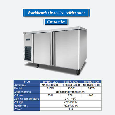 Tùy chỉnh loại Bar Workbench Máy lạnh làm mát bằng không khí Thiết bị tủ lạnh dưới quầy / máy làm mát trên bàn làm việc / Tủ lạnh dưới bar