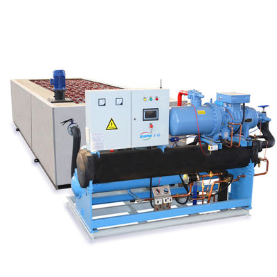 Nước muối Máy làm đá viên công nghiệp 20T / 24H cho kho lạnh nhà máy nước đá
