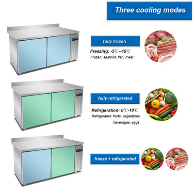 Tủ lạnh bàn làm việc 200L Tủ đông bàn làm việc làm mát bằng không khí R134A