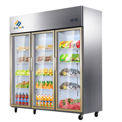 Nhà hàng Tủ đông thẳng đứng bằng thép không gỉ thương mại 1350L