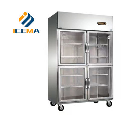 780L Thiết bị bếp chuyên nghiệp tủ lạnh dọc thương hiệu tủ đông thương mại bốn cửa hiển thị tủ đông