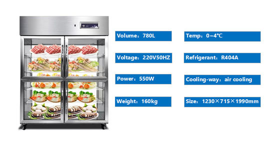 Tủ lạnh bàn làm việc nhà bếp 780L có bốn cửa