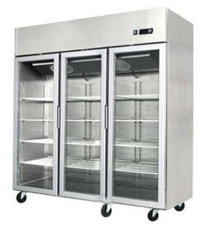Tủ lạnh thẳng đứng 1350L Tủ đông công suất cực lớn Cửa kính thương mại