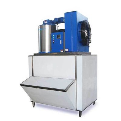 Giá tốt Máy làm băng bằng nước làm mát Condensation Way 1000kg Máy làm băng lá với thùng chứa băng trực tuyến