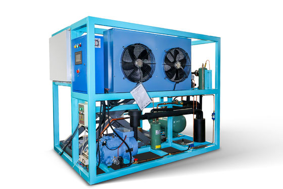 Máy sản xuất băng công nghiệp 1 tấn có khả năng làm mát trực tiếp và dung lượng lưu trữ băng khác