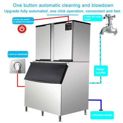 Máy nén Emerson ICEMA tự động 1ton Ice Cube làm cho sản xuất băng