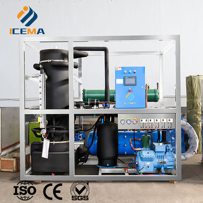 Máy làm băng ống ICEMA Máy sản xuất hàng ngày tùy chỉnh 1T-30T Thích hợp để bán băng Bars Khách sạn có thể được cung cấp với máy đóng gói túi băng