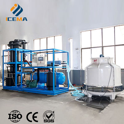 Máy làm băng ống ICEMA Máy sản xuất hàng ngày tùy chỉnh 1T-30T Thích hợp để bán băng Bars Khách sạn có thể được cung cấp với máy đóng gói túi băng