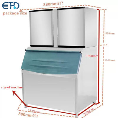 mua Loại làm mát bằng không khí Máy làm khối băng thương mại có công suất hàng ngày 900kg 24 giờ chất làm lạnh R404a Thiết bị làm đá sản xuất trực tuyến