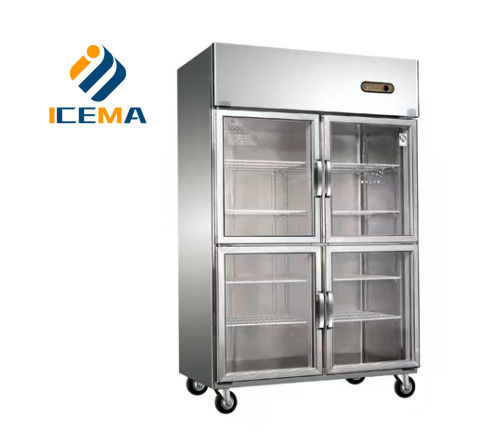 780L Thiết bị bếp chuyên nghiệp tủ lạnh dọc thương hiệu tủ đông thương mại bốn cửa hiển thị tủ đông
