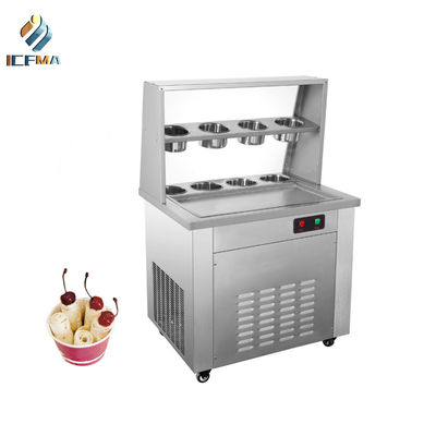 Giá tốt Máy làm kem cuộn chiên thương mại Chảo đôi trực tuyến