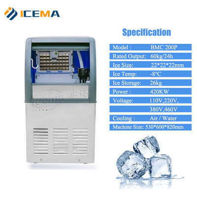 Giá tốt Máy làm đá viên thương mại 60kg/24H tự động cho gia đình / nhà hàng / cửa hàng / đồ uống / quán bar trực tuyến